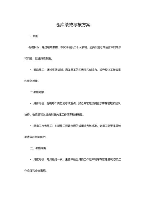 仓库绩效考核方案.docx