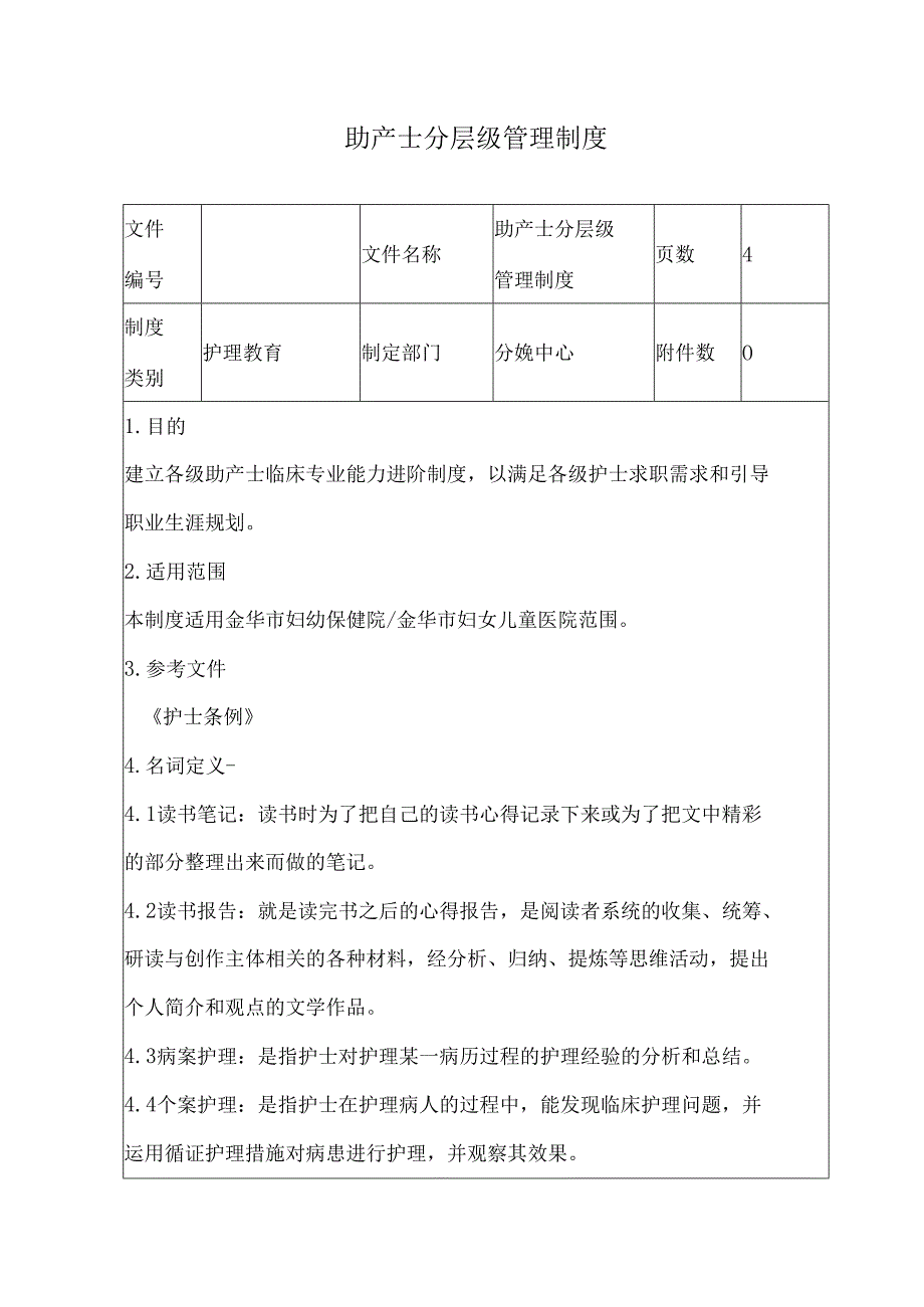 助产士分层级管理制度.docx_第1页