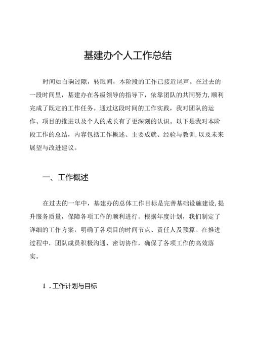 基建办个人工作总结.docx