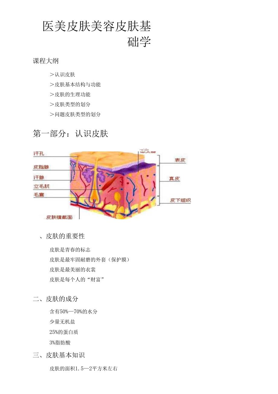 医美皮肤美容皮肤基础知识课件.docx_第1页