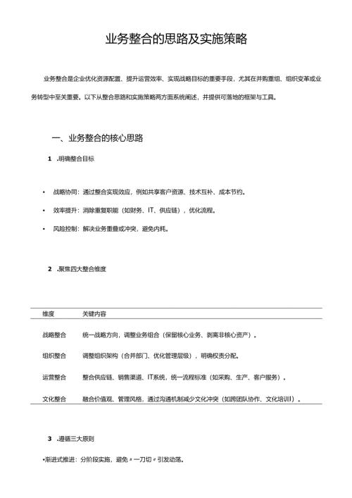 业务整合的思路及实施策略.docx