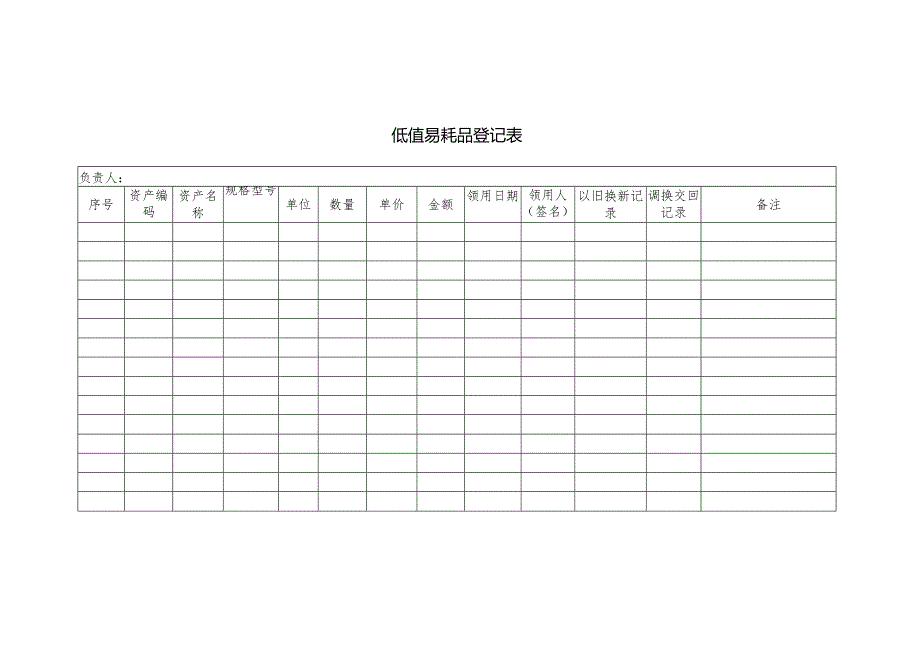 低值易耗品登记表.docx_第1页