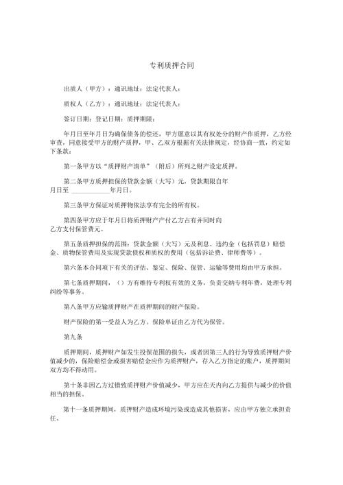 专利质押合同.docx
