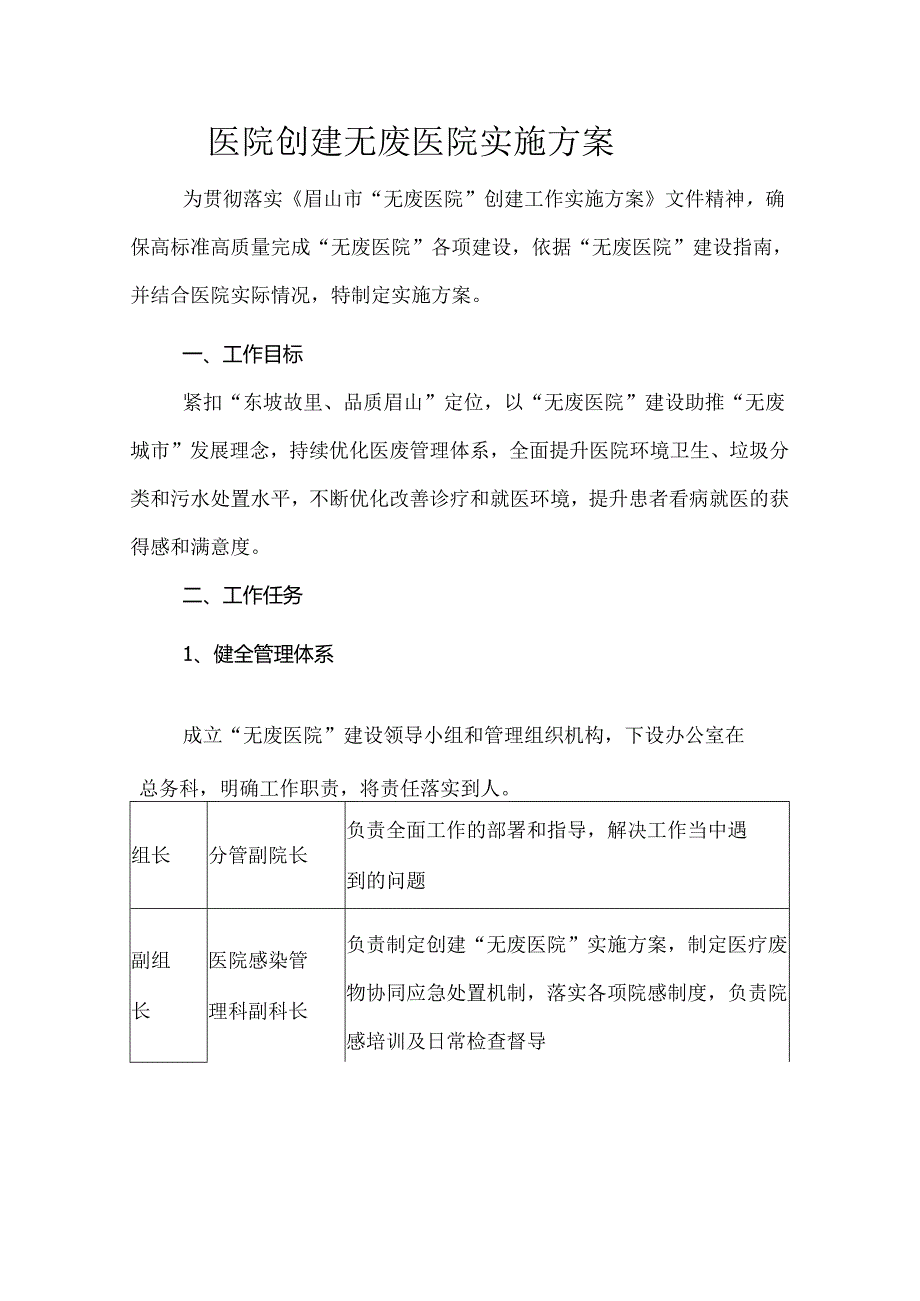 医院创建无废医院实施方案.docx_第1页