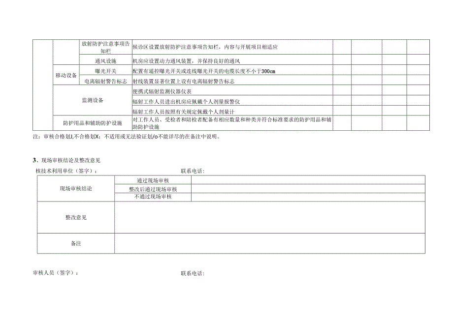 河南省核技术利用辐射安全许可现场审核表、检查意见模板.docx_第3页