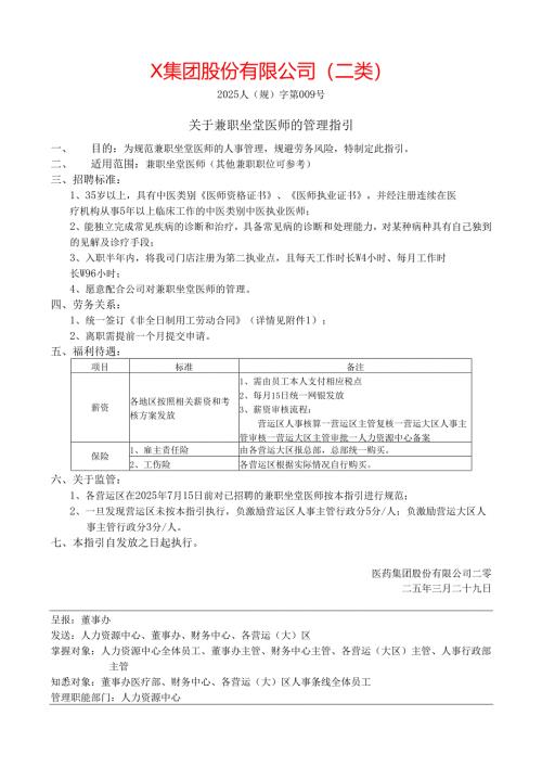 关于药店坐堂医师的管理指引.docx