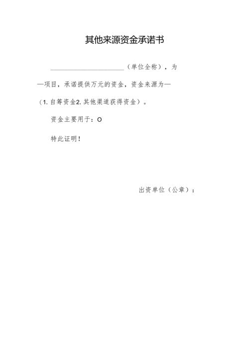 其他来源资金承诺书.docx