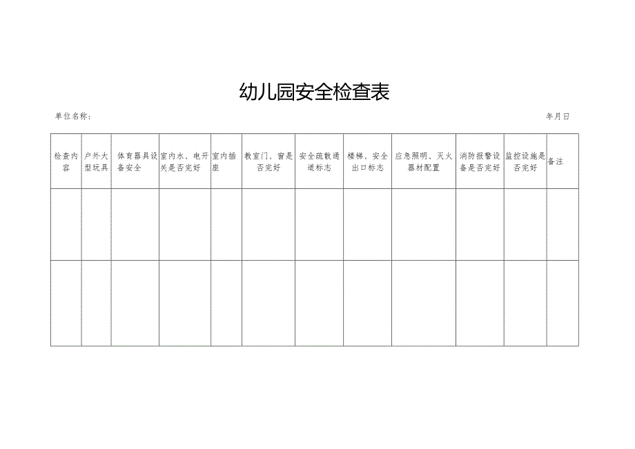 幼儿园安全检查表01.docx_第1页