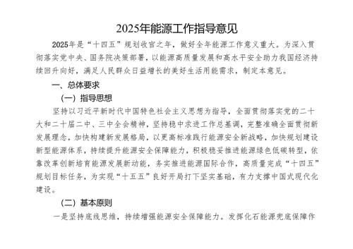 2025年《能源工作指导意见》全文+【解读】.docx
