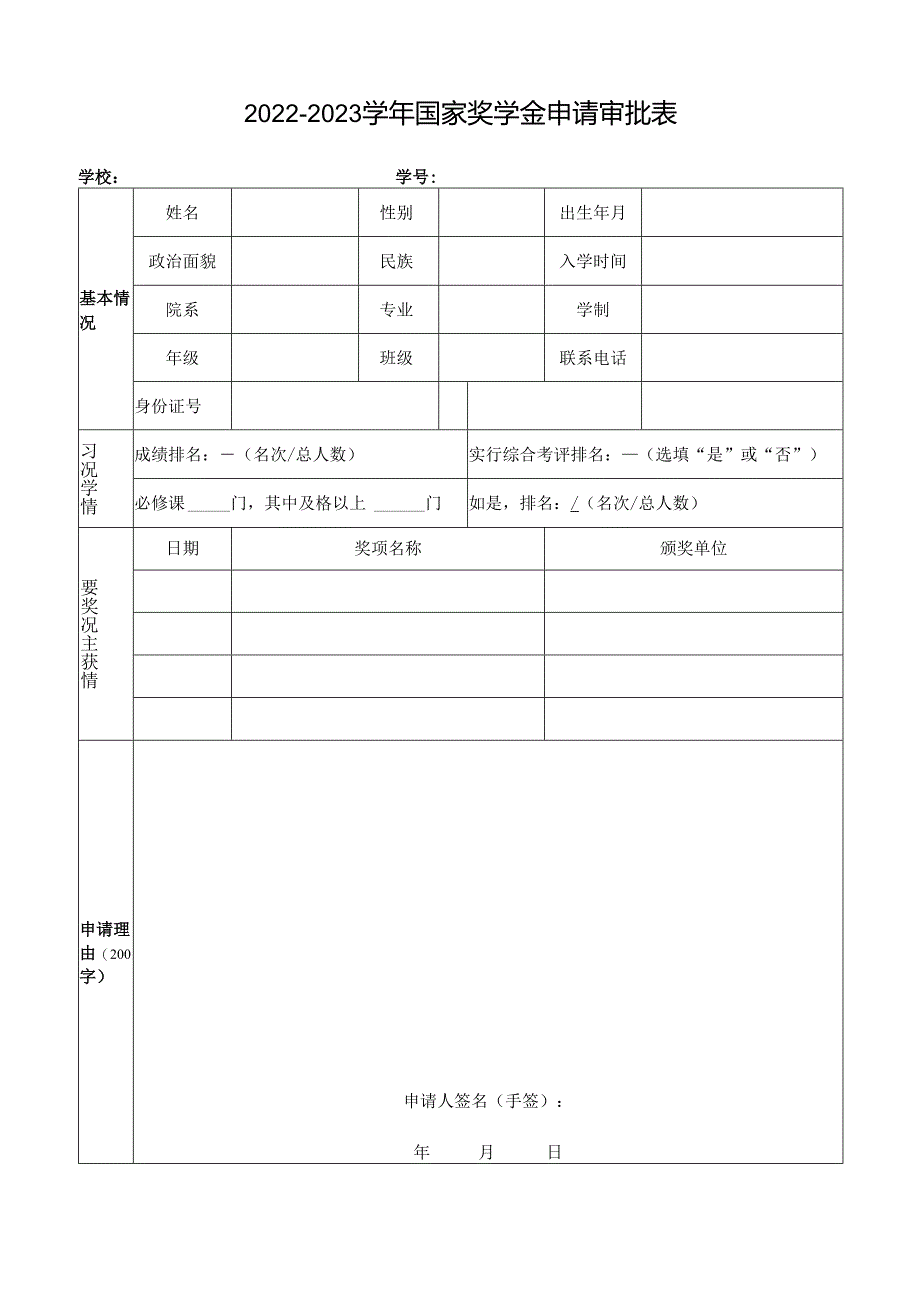 学年国家奖学金申请审批表 - ruceducn.docx_第1页
