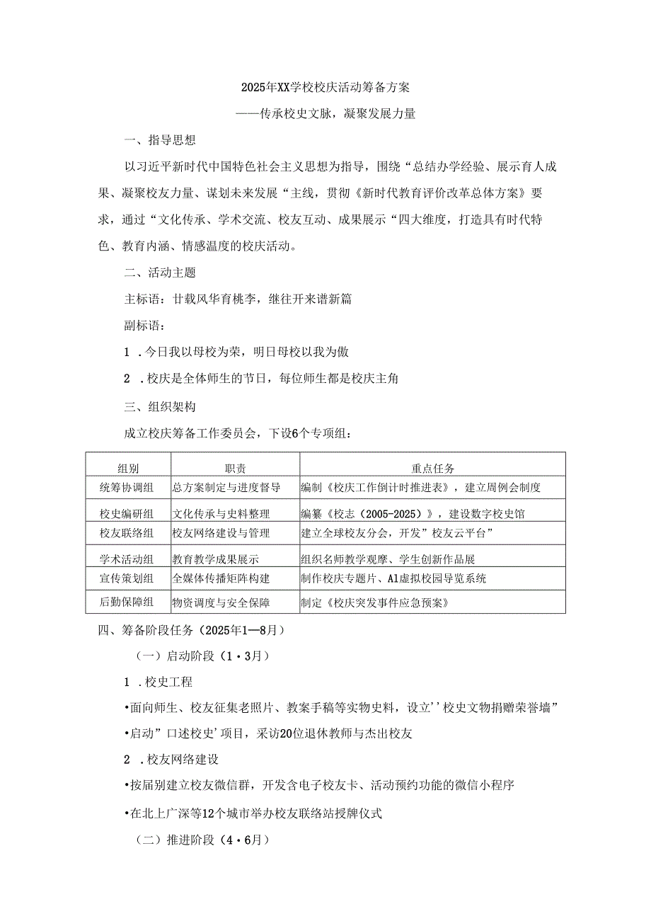 2025年XX学校校庆活动筹备方案.docx_第1页