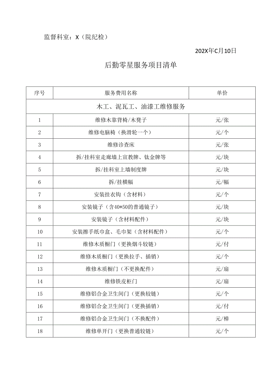 XX省中西医结合医院后勤零星维修服务项目询价公告（2025年）.docx_第3页