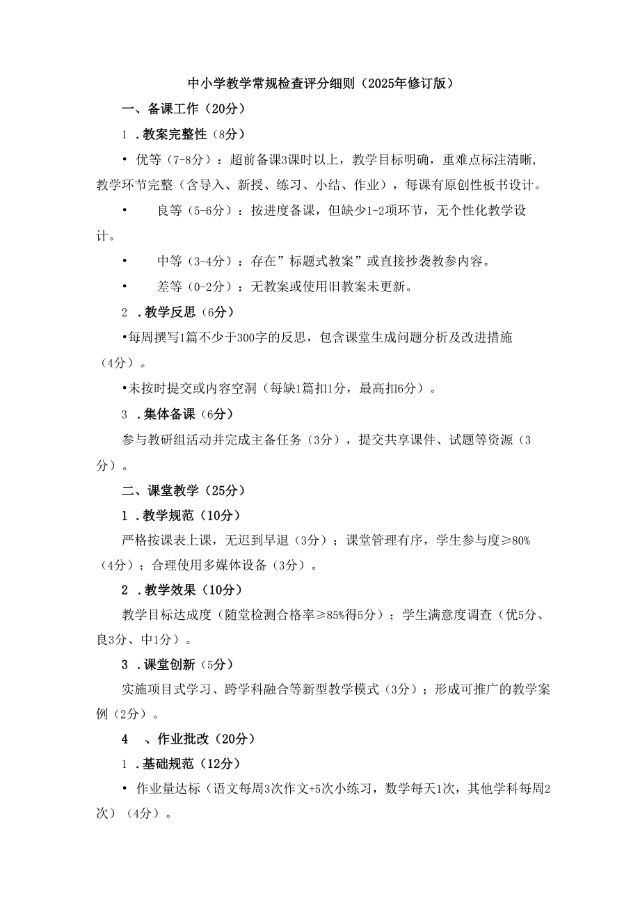 中小学教学常规检查评分细则.docx_第1页