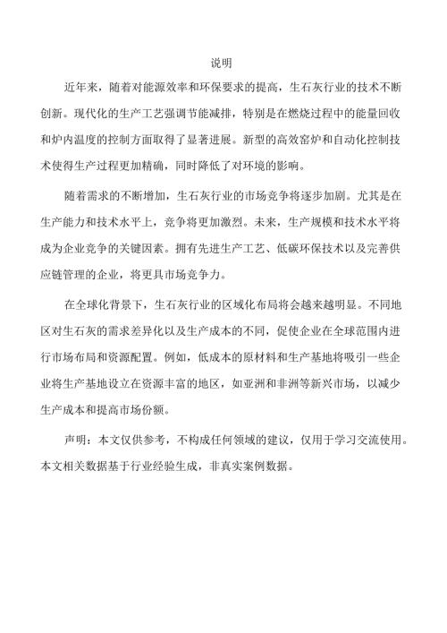 生石灰项目风险评估报告.docx