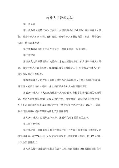 特殊人才管理办法.docx