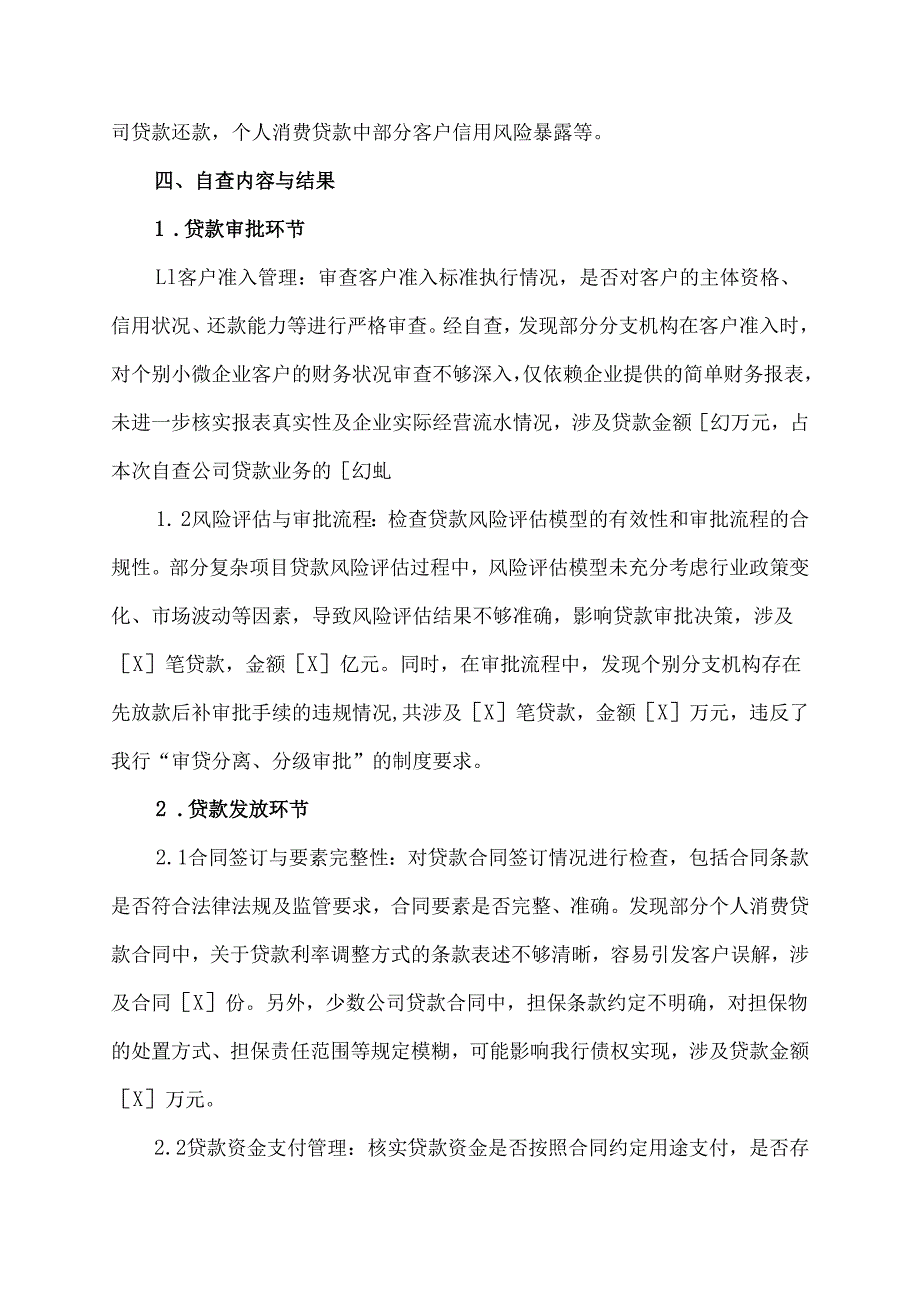 银行贷款自查报告模板.docx_第3页