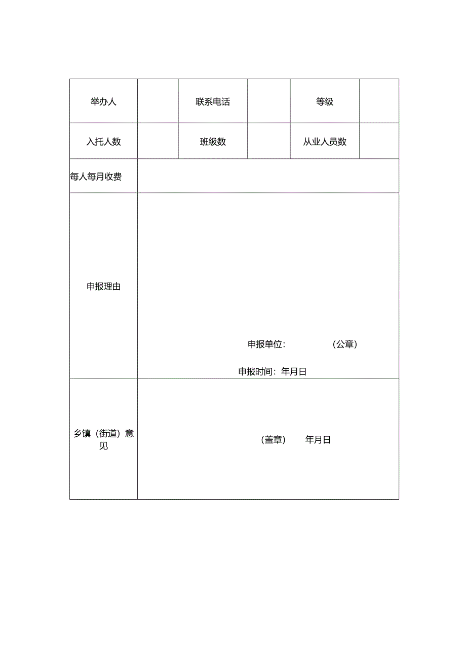 2025版《普惠性托育机构申报表》模板.docx_第1页