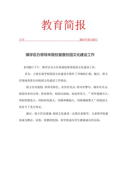 校园文化建设督查简报.docx