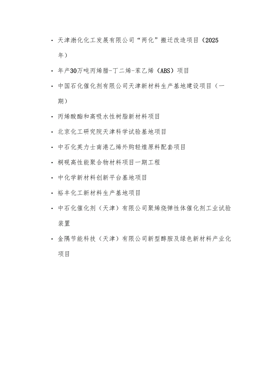 2025年天津重点化工项目.docx_第2页