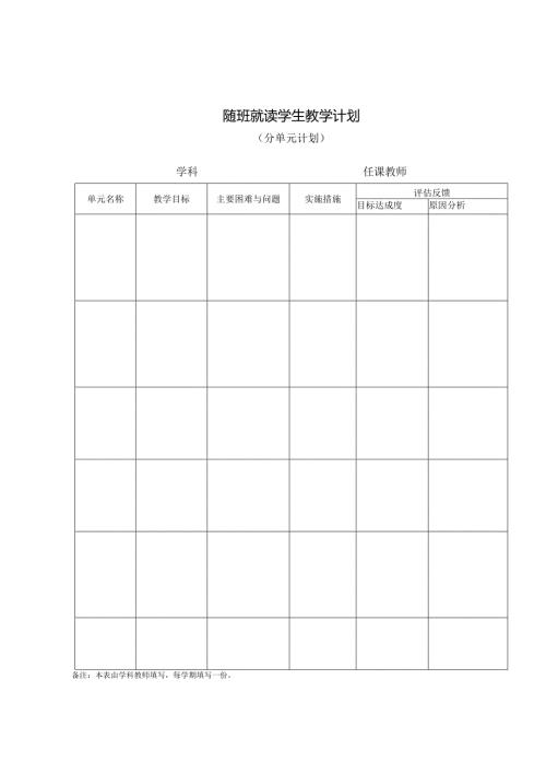 随班就读学生教学计划.docx