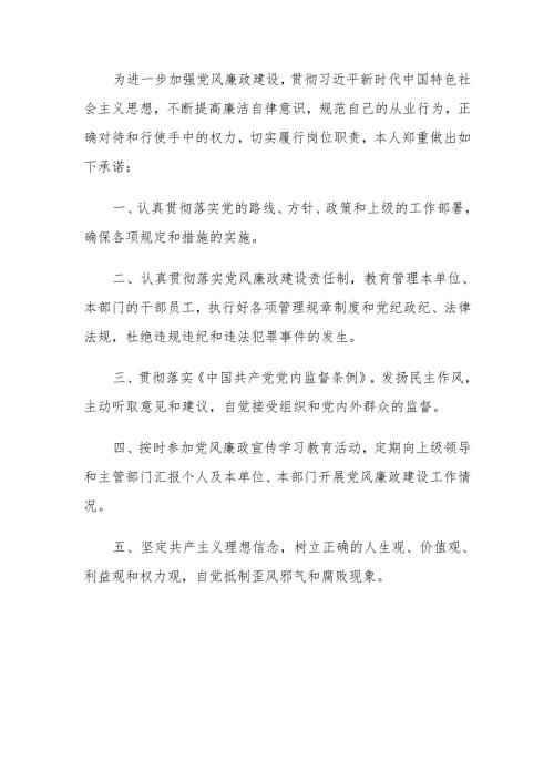 个人廉洁自律承诺书.docx