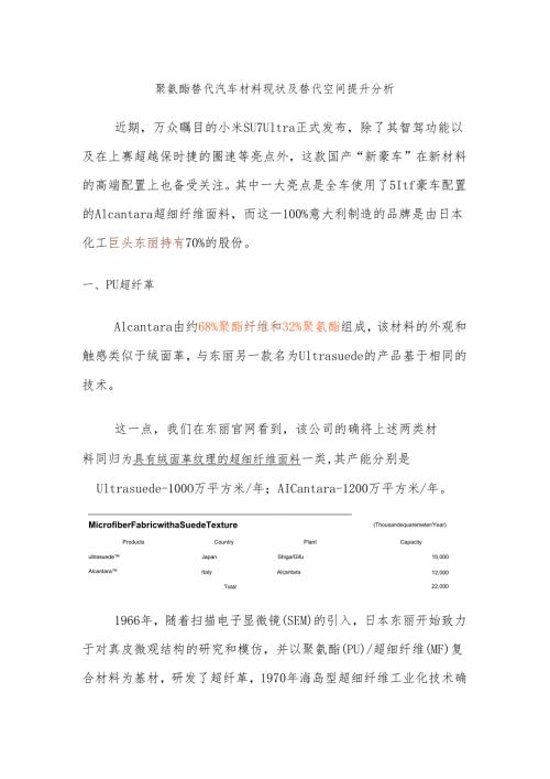 聚氨酯替代汽车材料现状及替代空间提升分析.docx