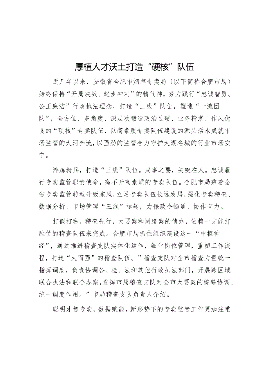 厚植人才沃土 打造“硬核”队伍.docx_第1页