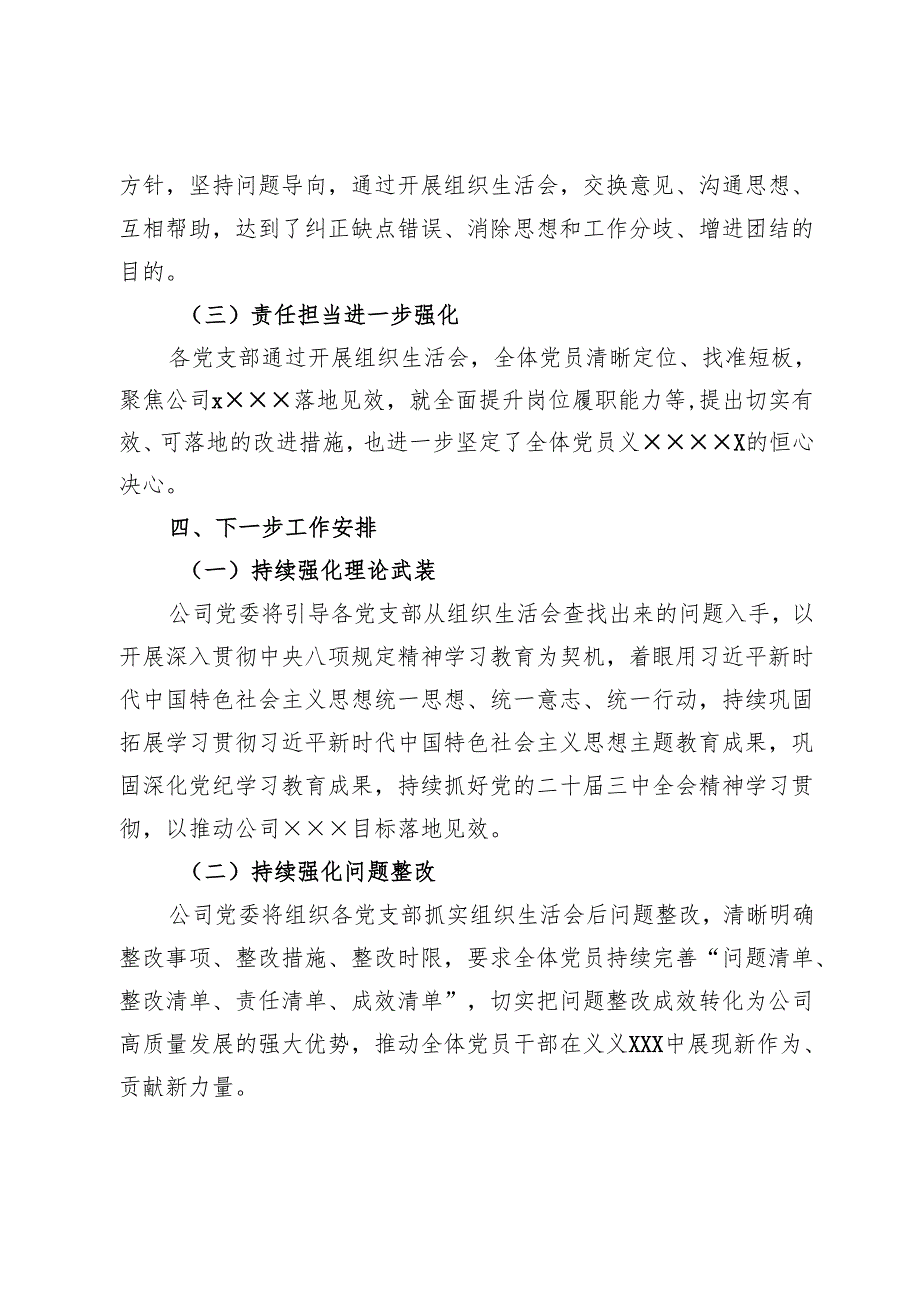 2024年度组织生活会和民主评议党员开展情况报告.docx_第3页