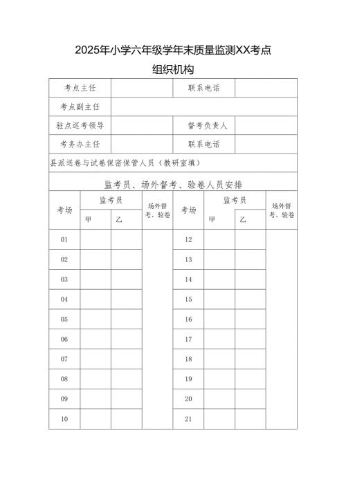 2025年小学六年级学年末质量监测XX考点.docx