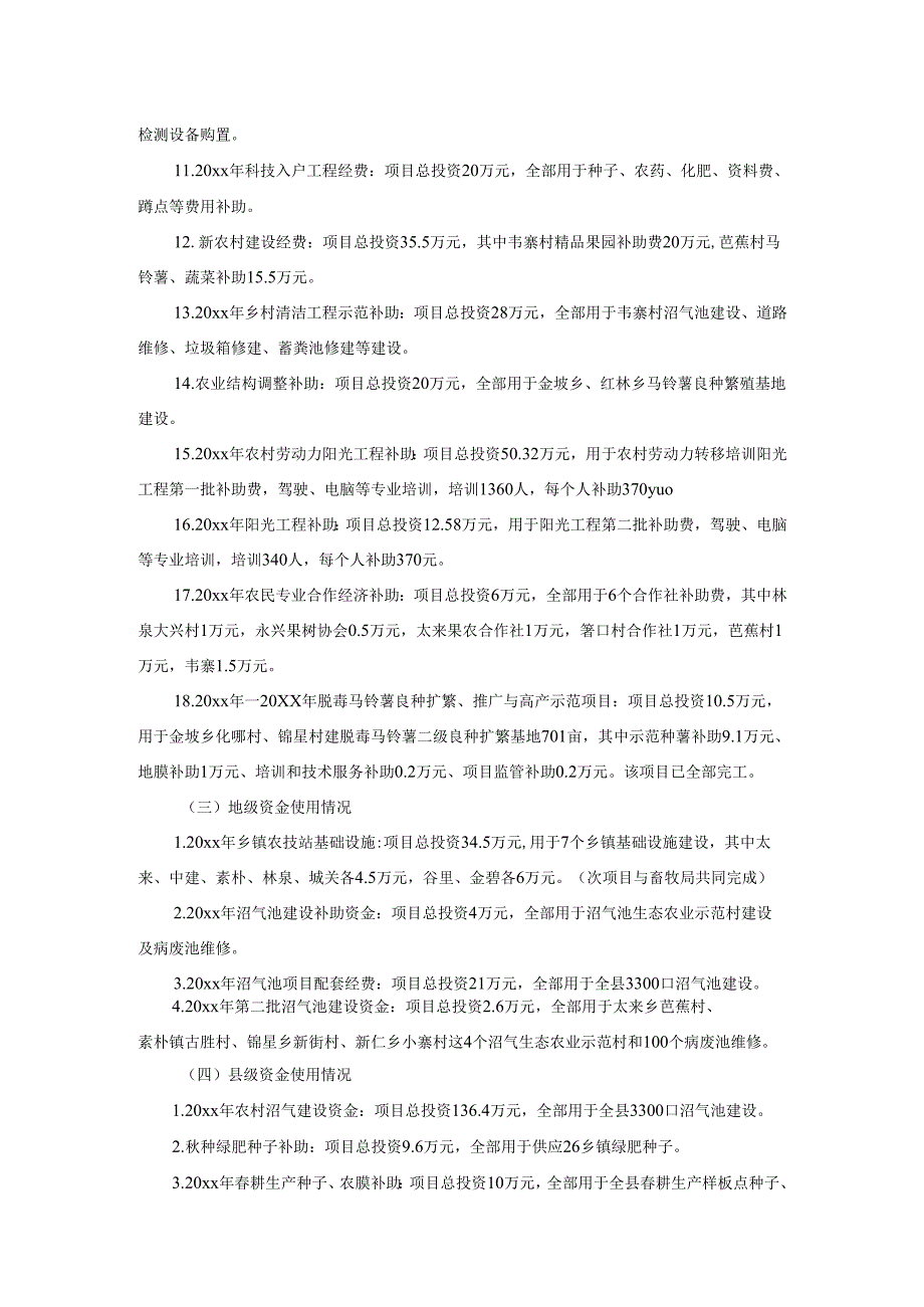 2025年涉农项目资金使用自查自纠情况汇报材料.docx_第2页