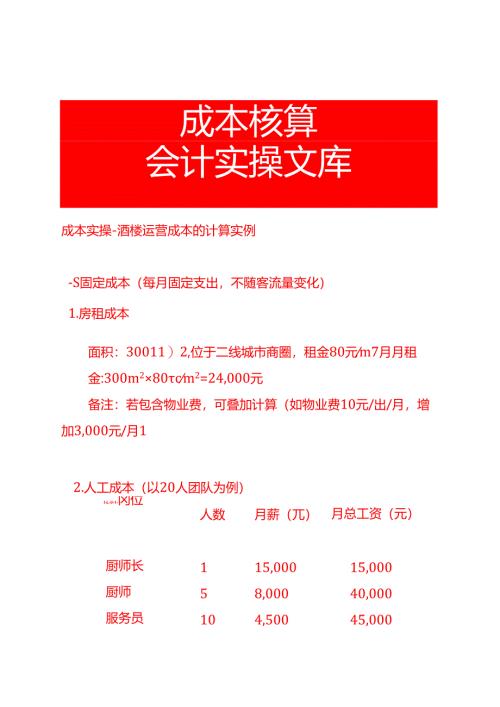 成本实操-酒楼运营成本的计算实例.docx