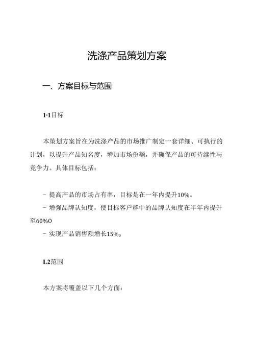 洗涤产品策划方案.docx