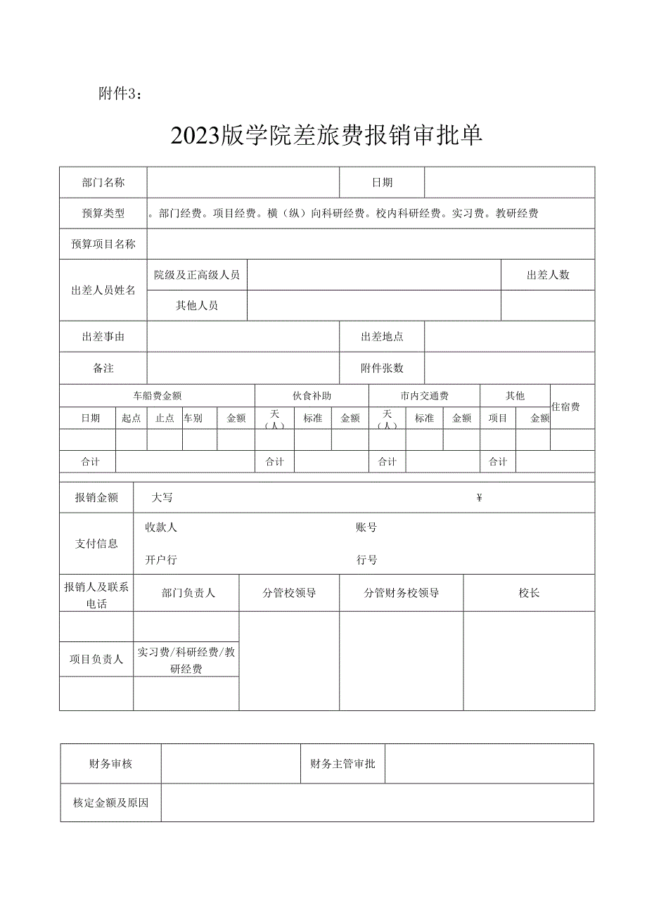 2023版学院差旅费报销审批单.docx_第1页