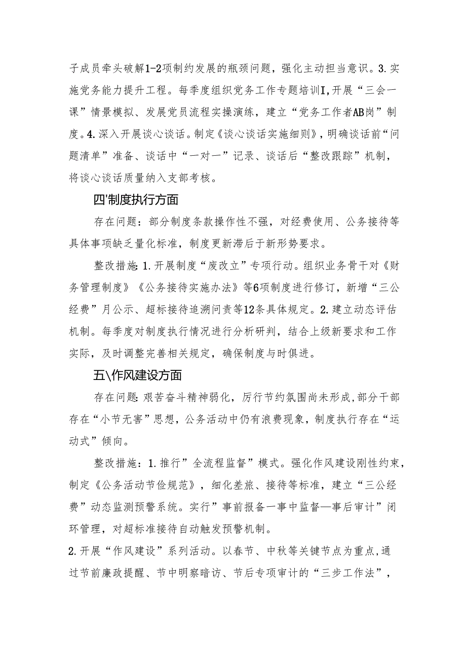 2025年自查问题清单和整改措施清单.docx_第2页