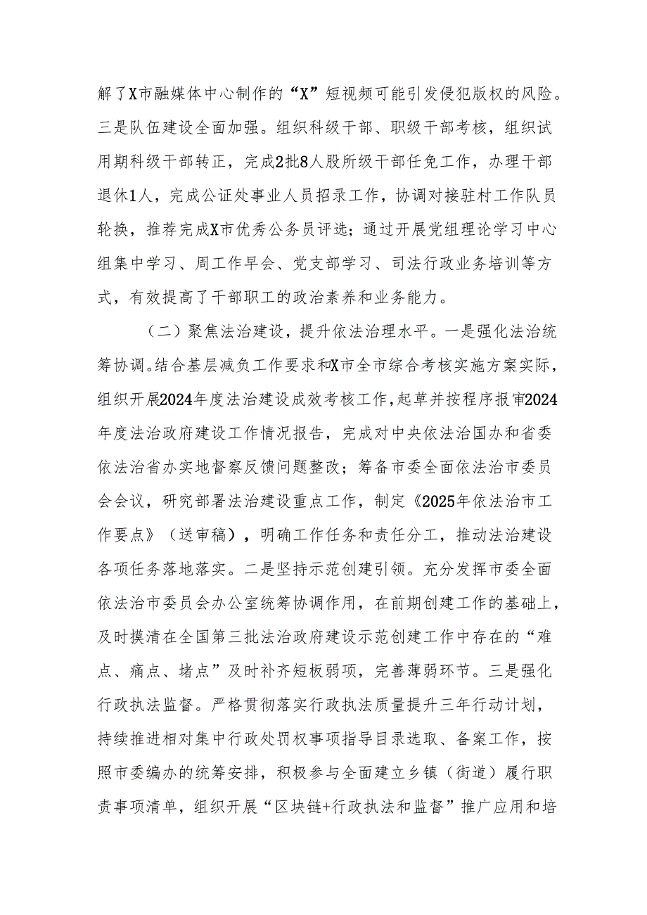 X市司法局2025年上半年工作总结及下半年工作计划.docx_第2页