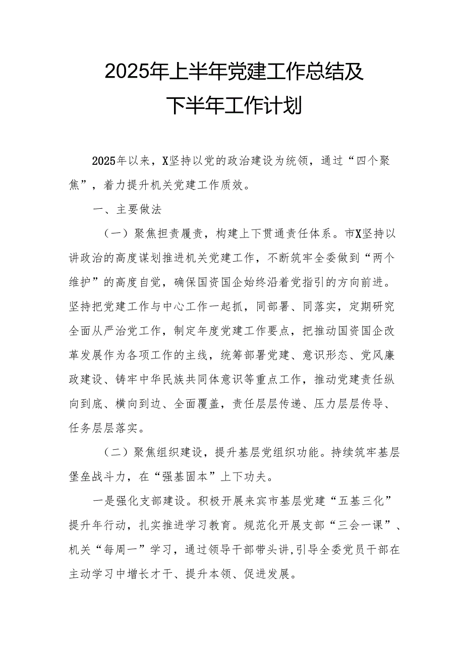 2025年上半年党建工作总结及下半年工作计划合计4份.docx_第1页