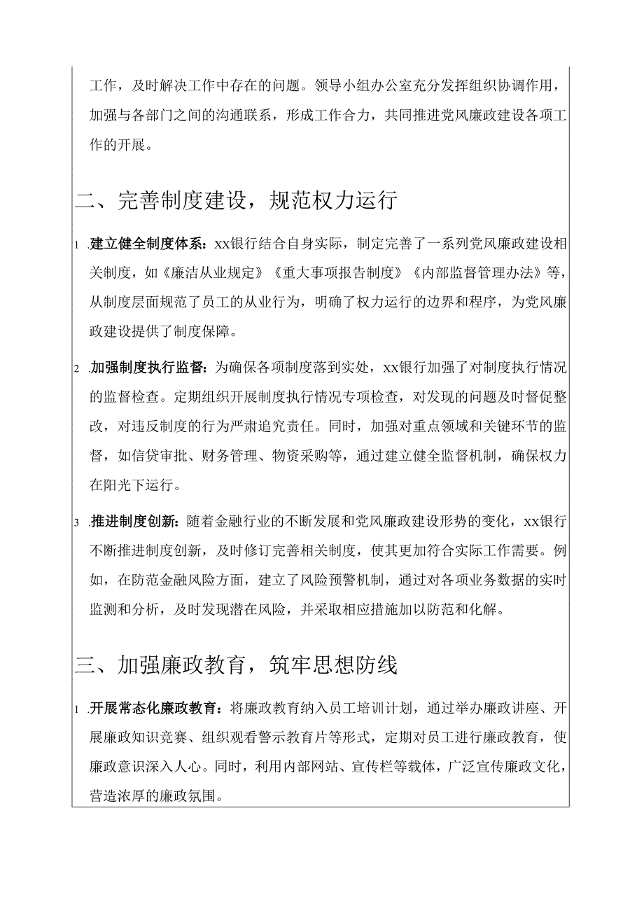 2025XX银行落实一岗双责推进党风廉政建设专题报告 (精选).docx_第2页
