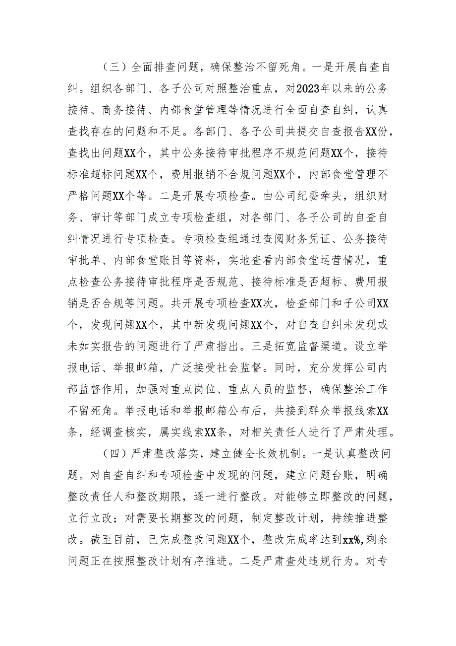 XX企业违规吃喝专项问题整治工作总结.docx_第3页