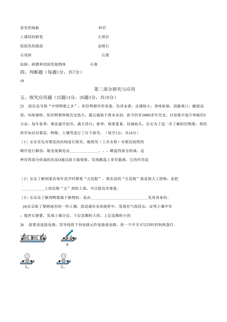 2024-2025学年山东省滨州市教科版四年级下册期末考试科学试卷.docx_第3页