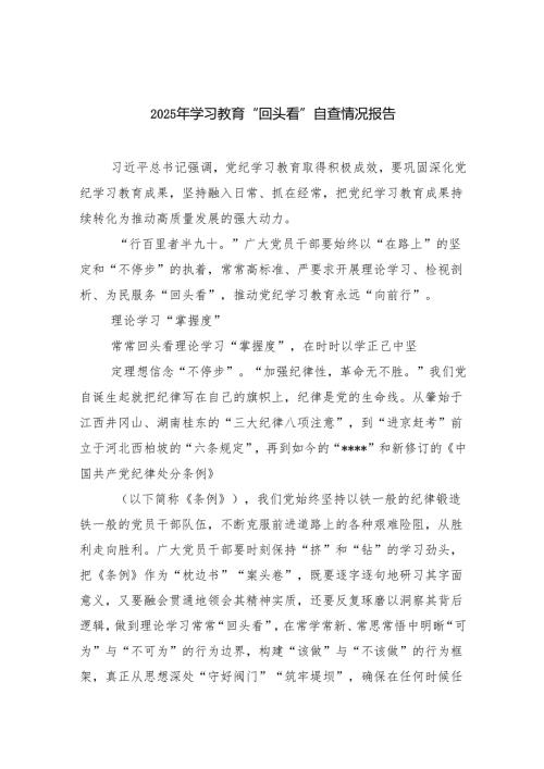 2025年学习教育“回头看”自查情况报告3.docx