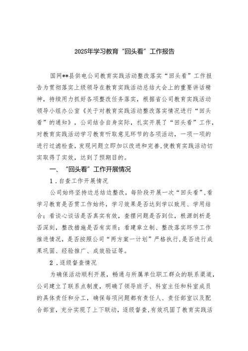 2025年学习教育“回头看”自查情况报告5.docx