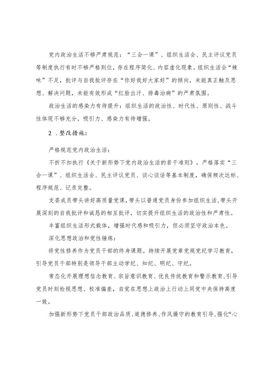2025年党支部关于“五个进一步”存在问题及整改措施的报告（在深化党的自我革命方面存在认识不深、实践不足的问题）.docx_第3页