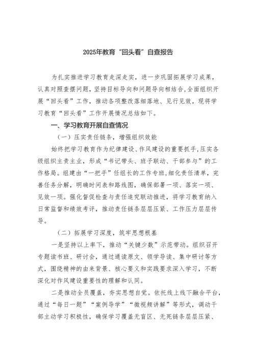 2025年教育“回头看”自查报告4.docx