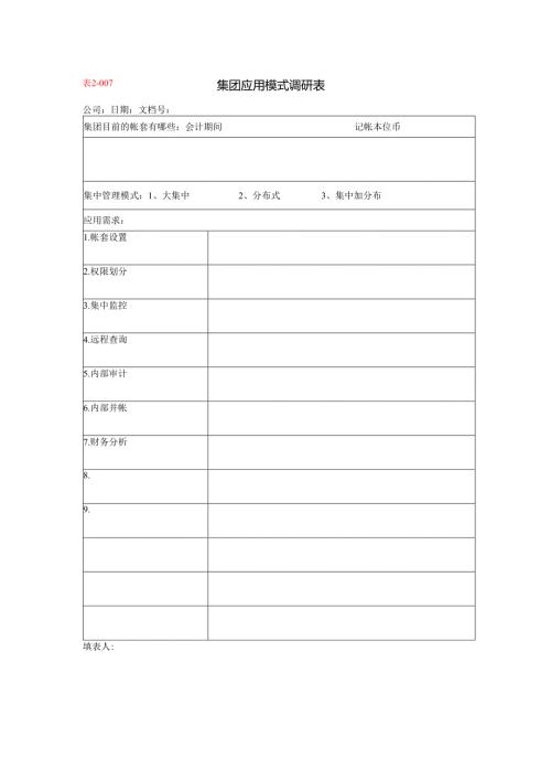 集团应用模式调研表.docx