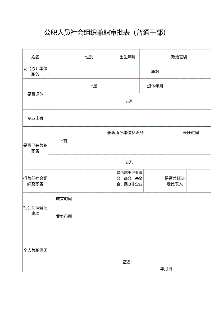 领导干部及退离休后兼任社会团体领导职务审批表.docx_第3页