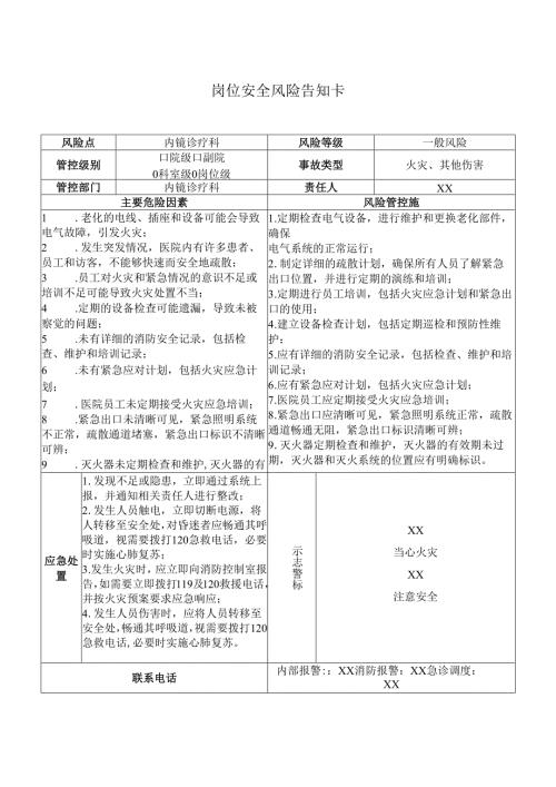 内镜诊疗科岗位安全风险告知卡（2025年XX市医院）.docx