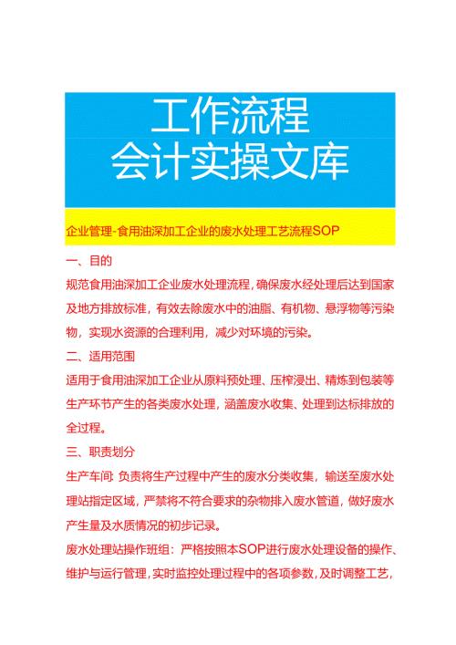 企业管理-食用油深加工企业的废水处理工艺流程 SOP.docx