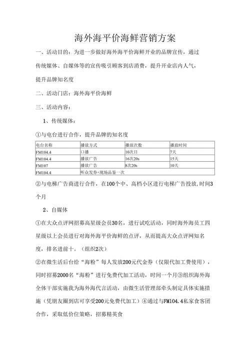海外海平价海鲜营销方案.docx
