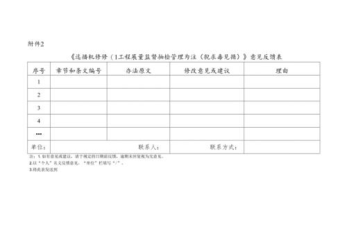 运输机场场道工程质量监督抽检管理办法（征求意见稿）》意见反馈表.docx