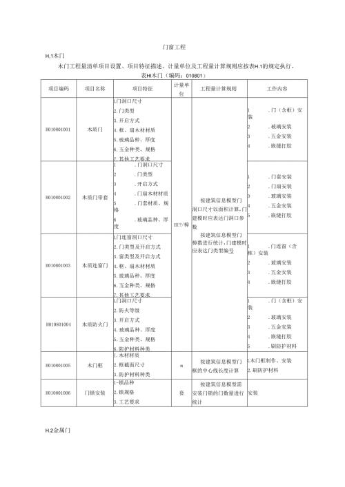 湖北省民用建筑信息模型工程量计算-门窗工程.docx